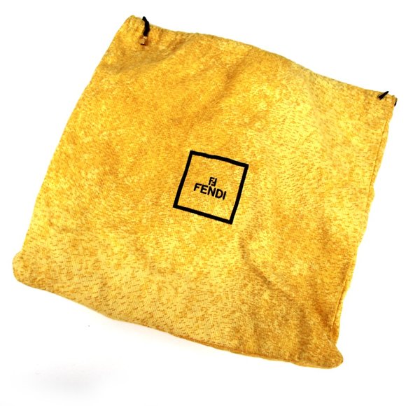 Fendi Brown Black Striped Canvas Leather Handbag Crossbody Dust Bag Included FF - Picture 9 of 9